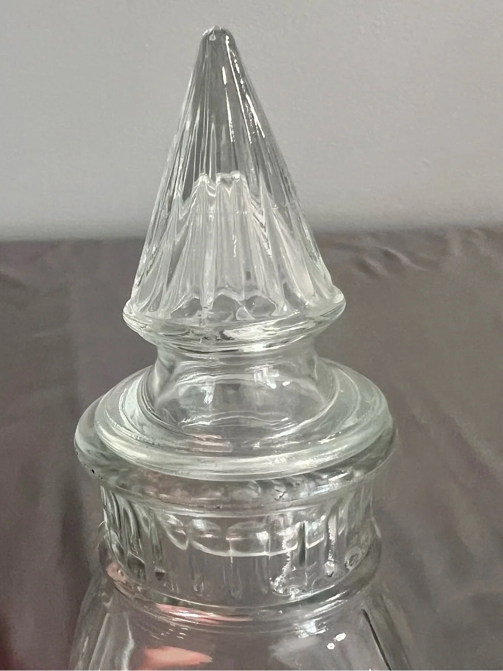 VTG Wheaton Apothecary Jar W/ Pointed Spire Lid Candy Dish 9.5”
